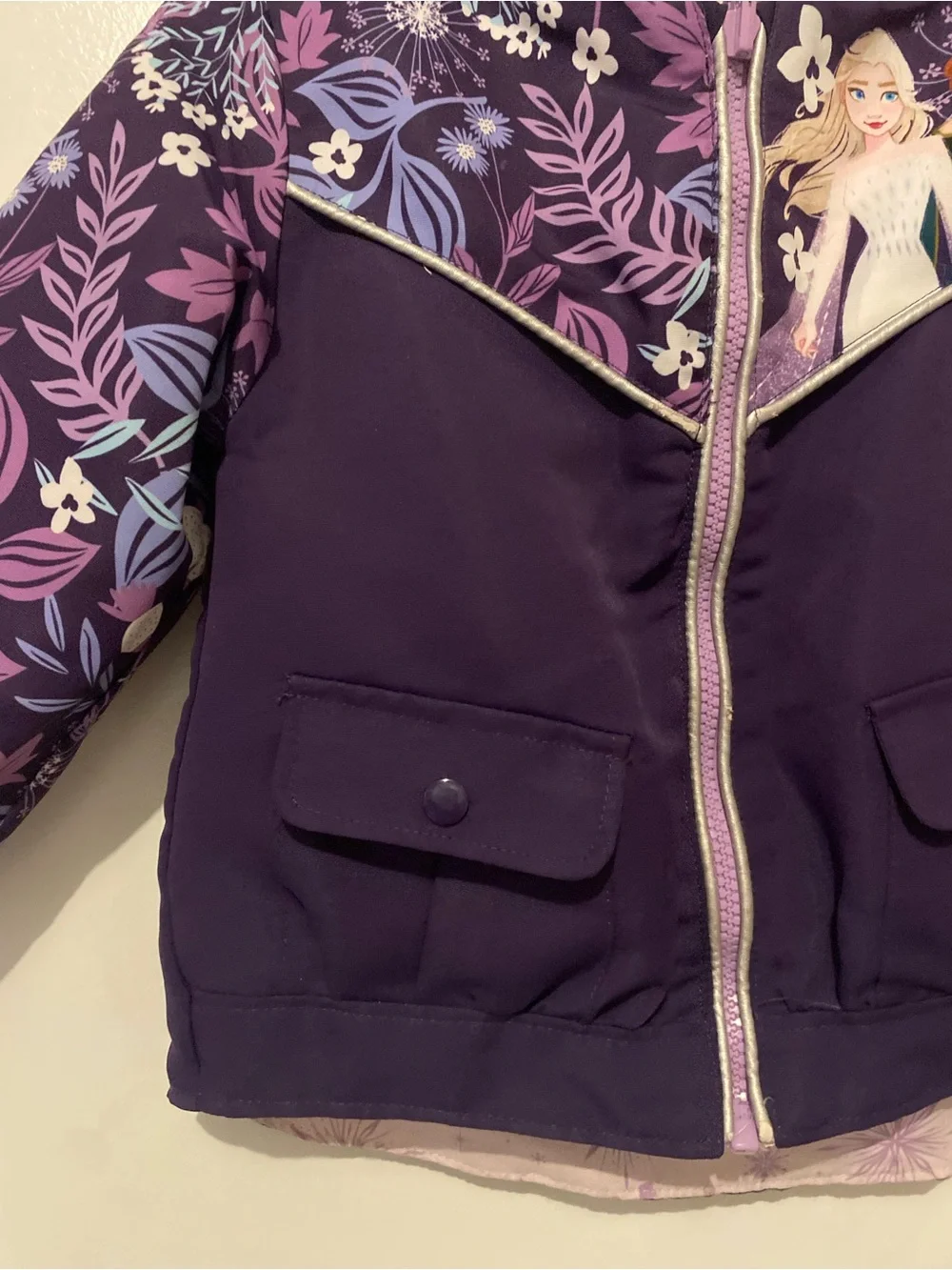 Disney Purple  Jacket with Floral Sleeves